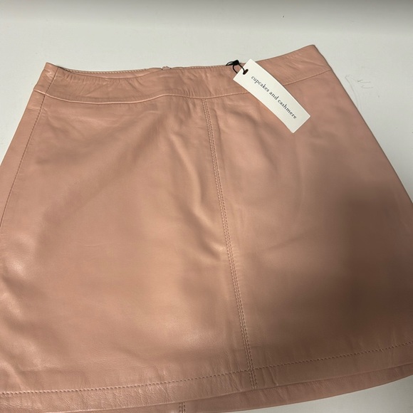 cupcakes & cashmere Dresses & Skirts - Baby Pink 100% lamb leather mini skirt